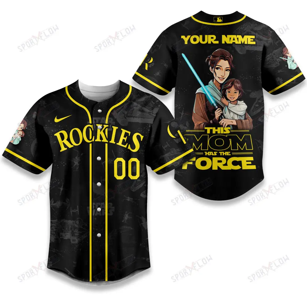 Colorado Rockies X Star Wars This Mom Has The Force Baseball Jersey