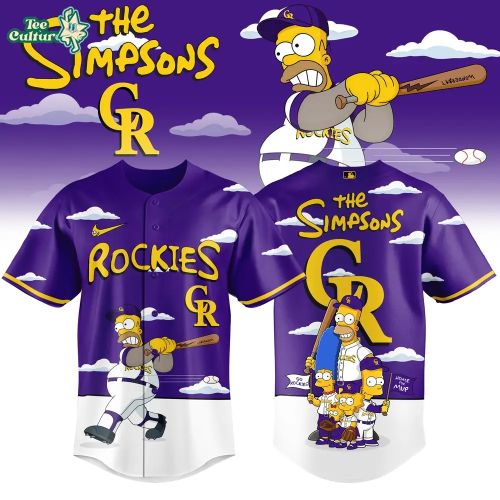 Colorado Rockies x The Simpsons 2026 Limited Edition Baseball Jersey Colorado Rockies x The Simpsons 2026 Limited Edition Baseball Jersey - Image 1