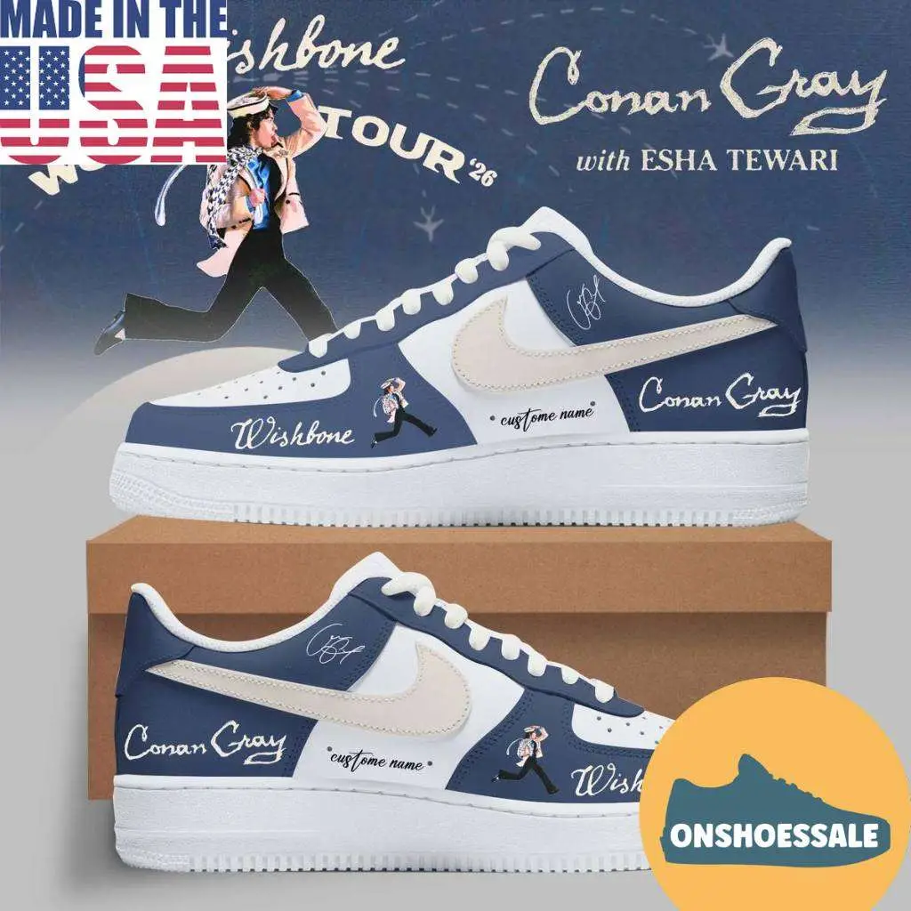 Conan Gray With Esha Tewari Wishbone World Tour Air Force 1 Shoes, Gifts for Fans - Best Gift Shoes Conan Gray With Esha Tewari Wishbone World Tour Air Force 1 Shoes, Gifts for Fans - Best Gift Shoes - Image 1