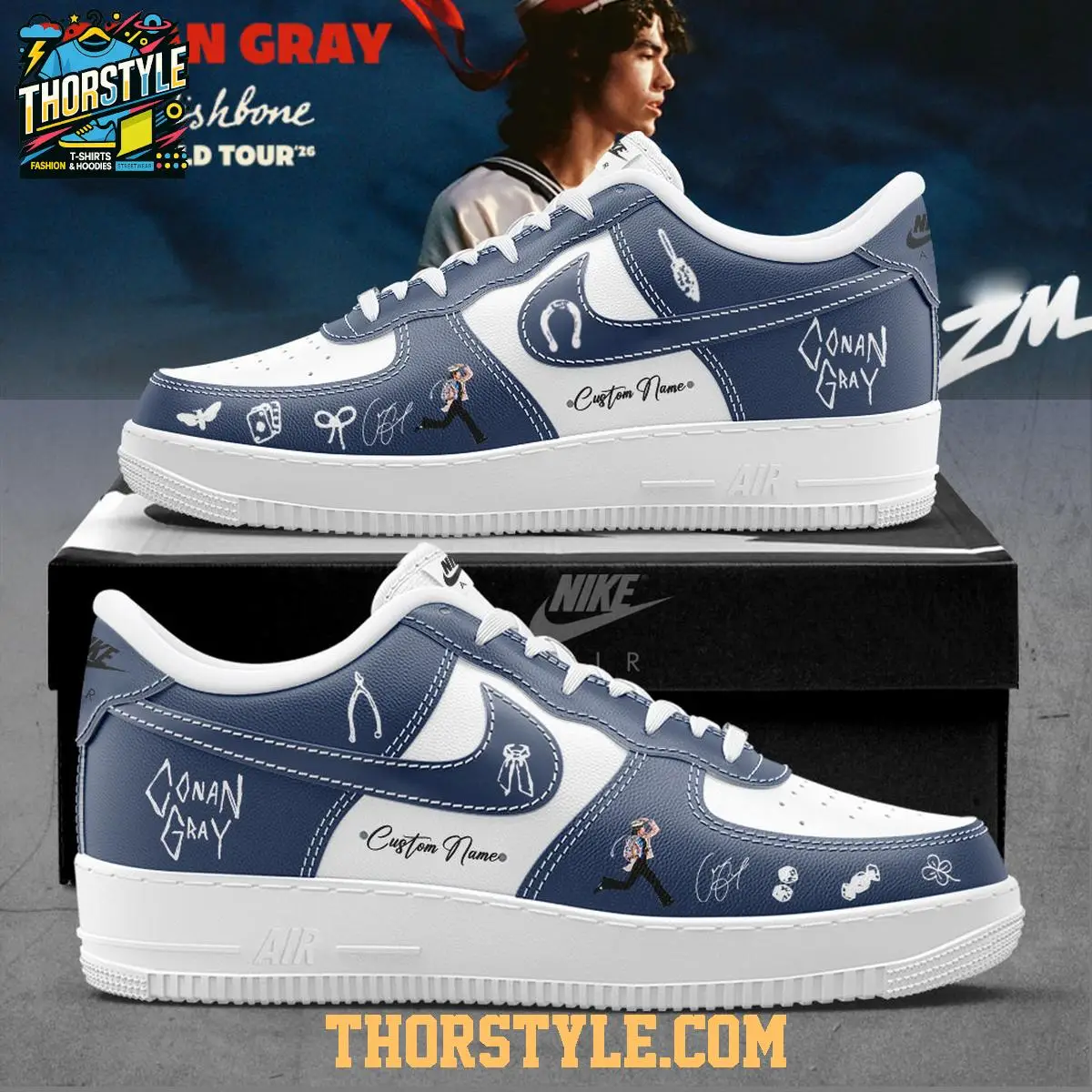 Conan Gray's Wishbone World Tour 2026 Personalized Air Force 1 Shoes