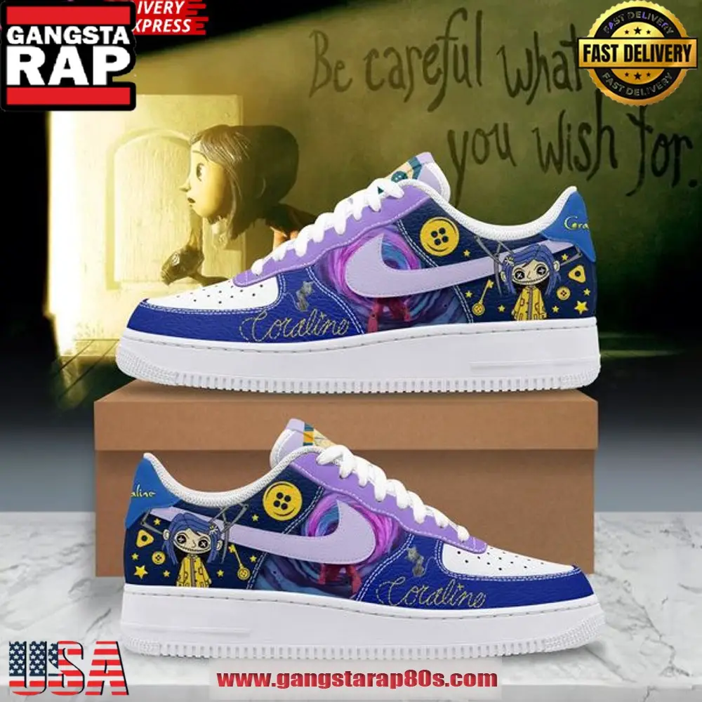 Coraline x Limited Edition Air Force 1 Running Sneakers Shoes Coraline x Limited Edition Air Force 1 Running Sneakers Shoes - Image 1