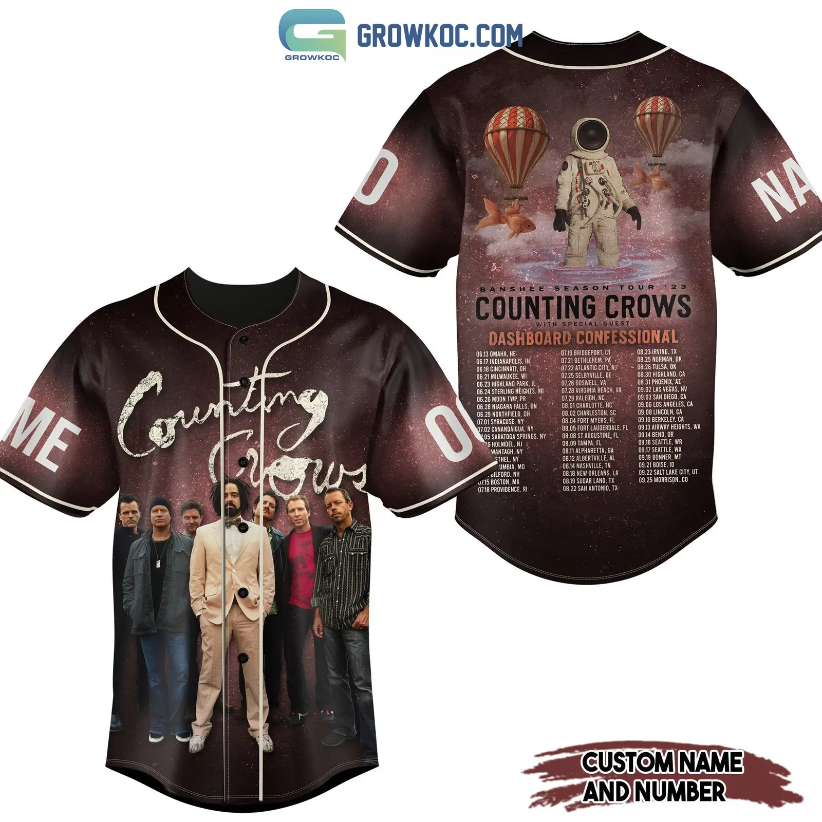 Counting Crows Banshee Season Tour 2023 Personalized Baseball Jersey