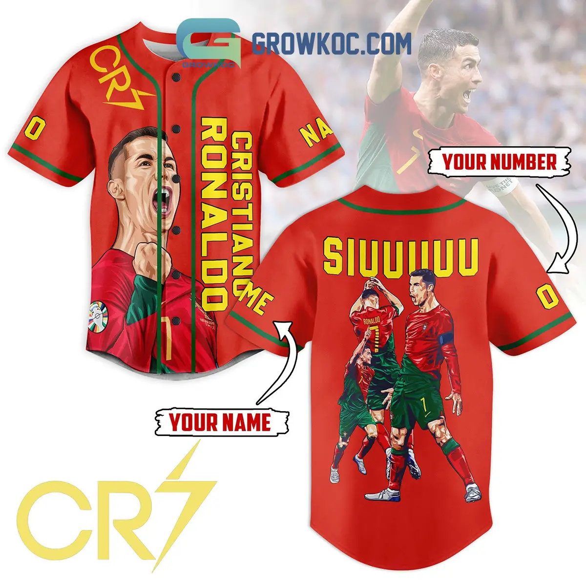 Cristiano Ronaldo CR7 Siuu Christmas Personalized Baseball Jersey