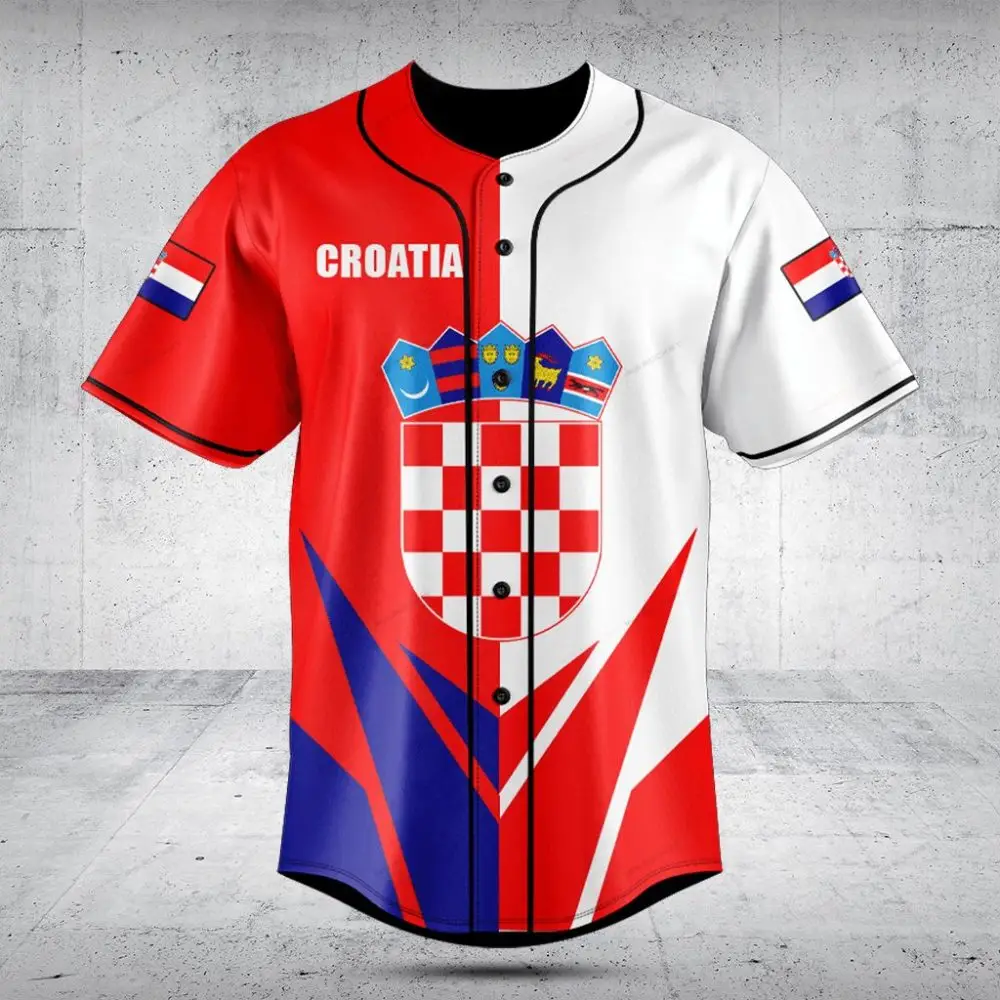 Croatia Flag Baseball Jersey - Stylish Fan Apparel For Sports Enthusiasts