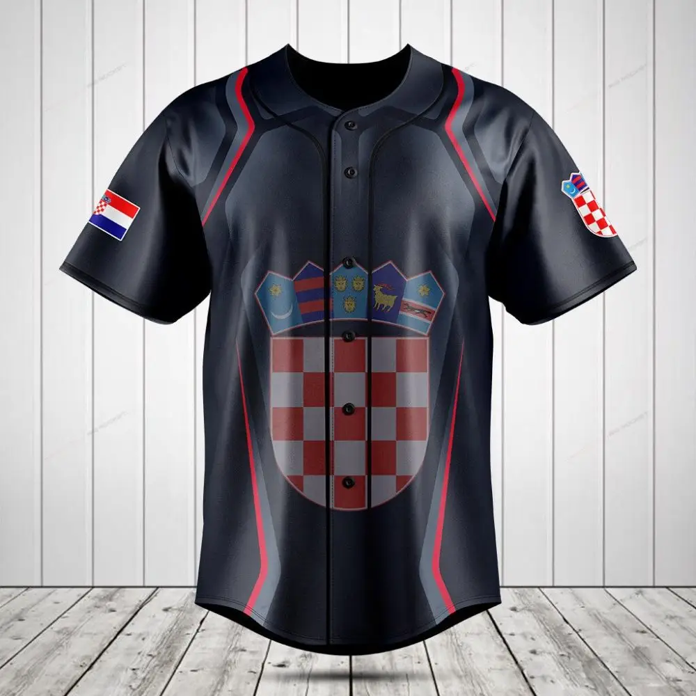 Croatia Flag Baseball Jersey - Stylish Supporter Apparel For Fans