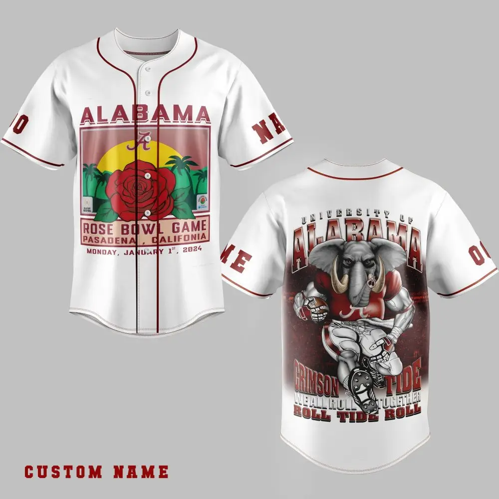 Custom Alabama Rose Bowl Game Jersey – Limited Edition 2024 Crimson Tide Fan Gear