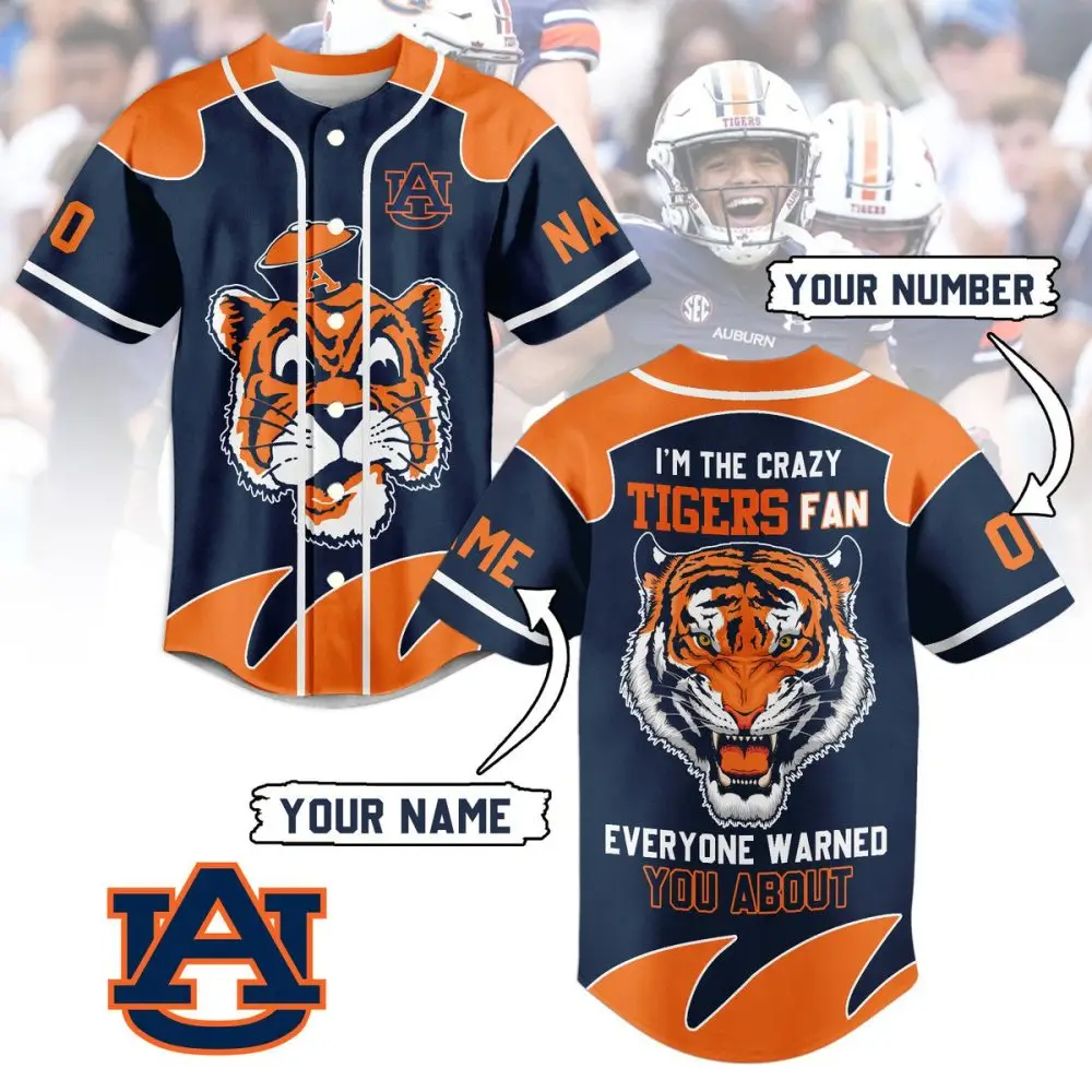 Custom Auburn Tigers Fan Jersey - Personalized Name & Number - Perfect Game Day Gear!