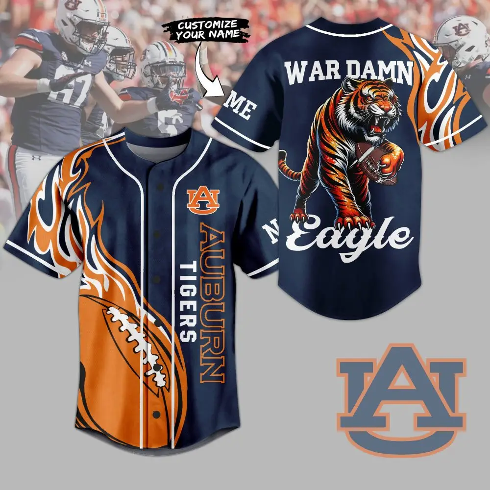 Custom Auburn Tigers Jersey - War Damn Eagle Design, Personalize Your Name! Perfect Fan Apparel