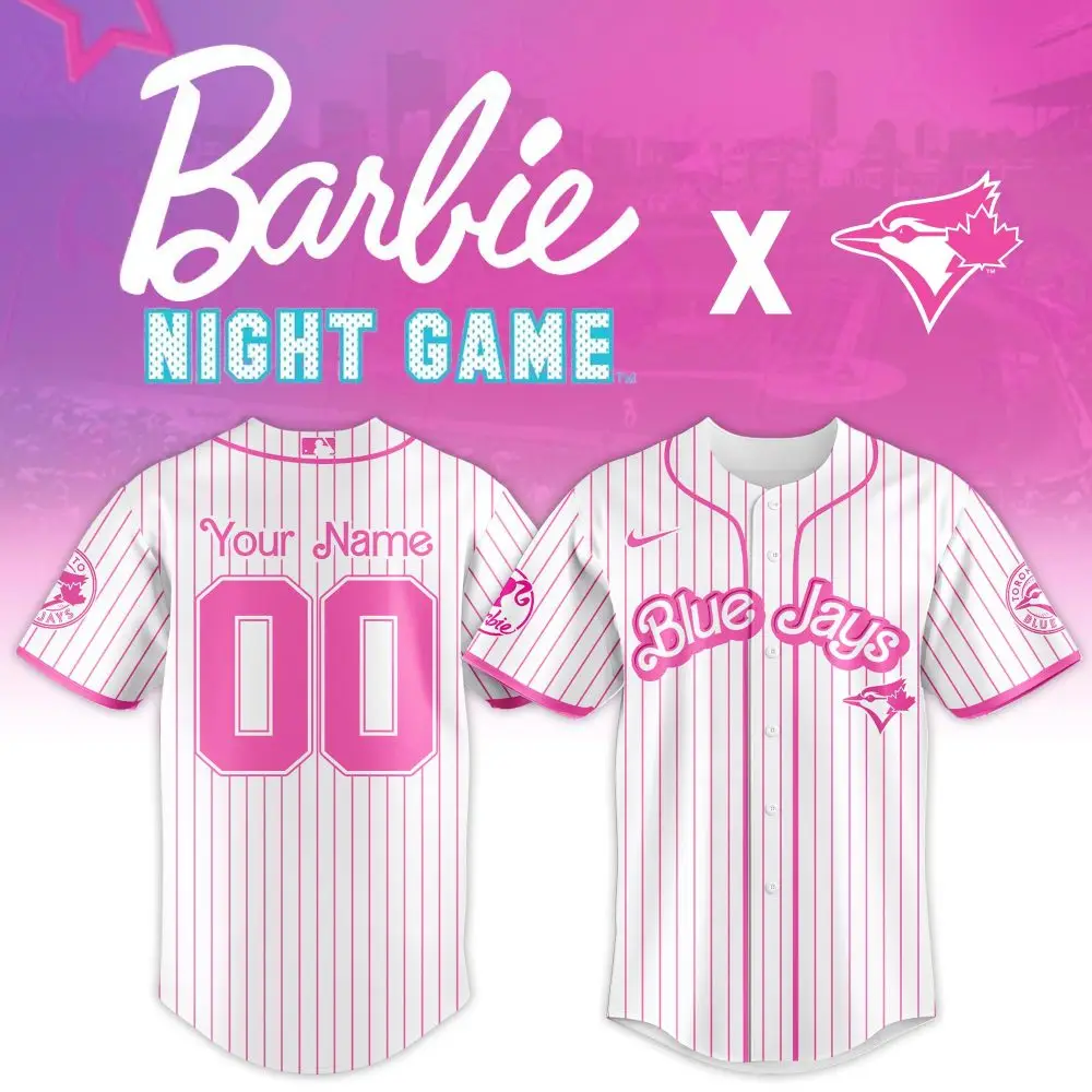 Custom Barbie Night Game Blue Jays Jersey - Personalized Pink Mlb Fan Gear