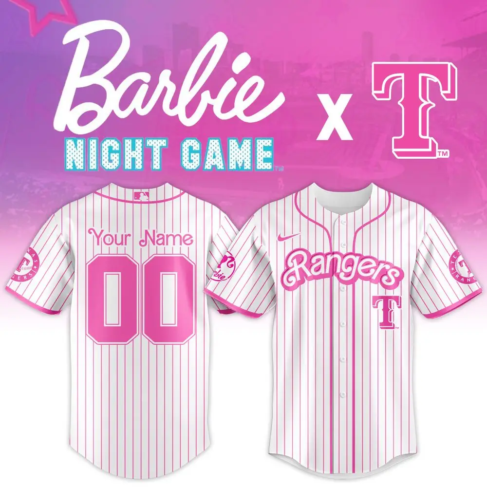 Custom Barbie Night Game Jersey - Limited Edition Pink Rangers Baseball Shirt