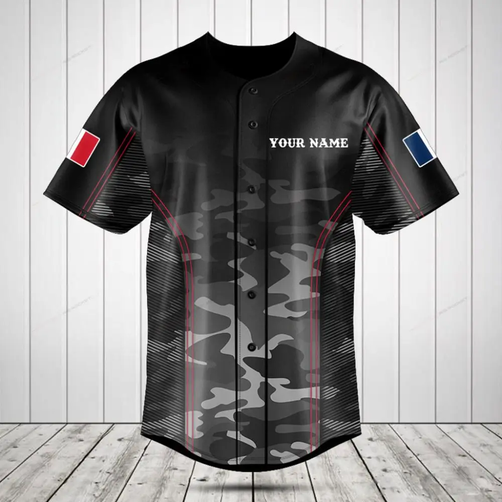 Custom Black Camo Baseball Jersey - Add Your Name For Personalized Style