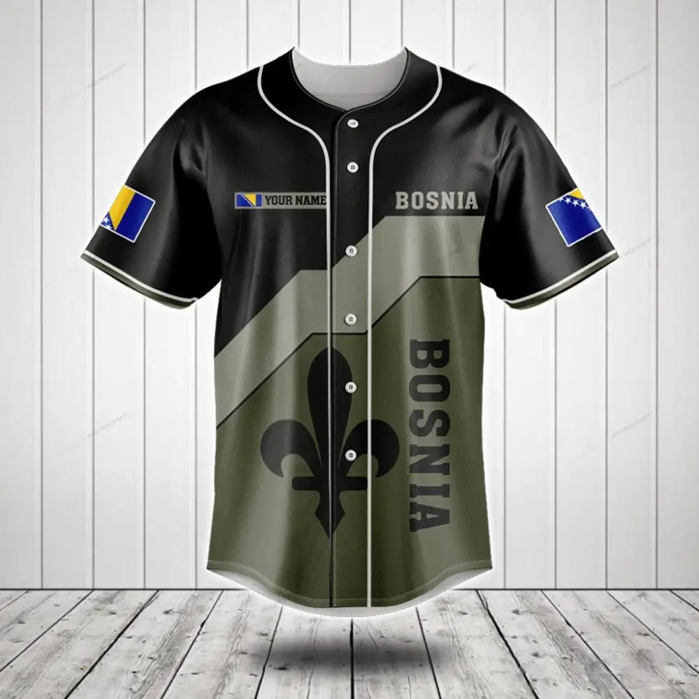 Custom Bosnia Flag Baseball Jersey - Personalized Sports Apparel Gift