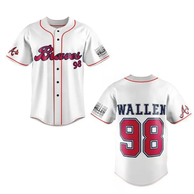 Custom Braves 98 Jersey - Personalized Baseball Shirt With Name & Number