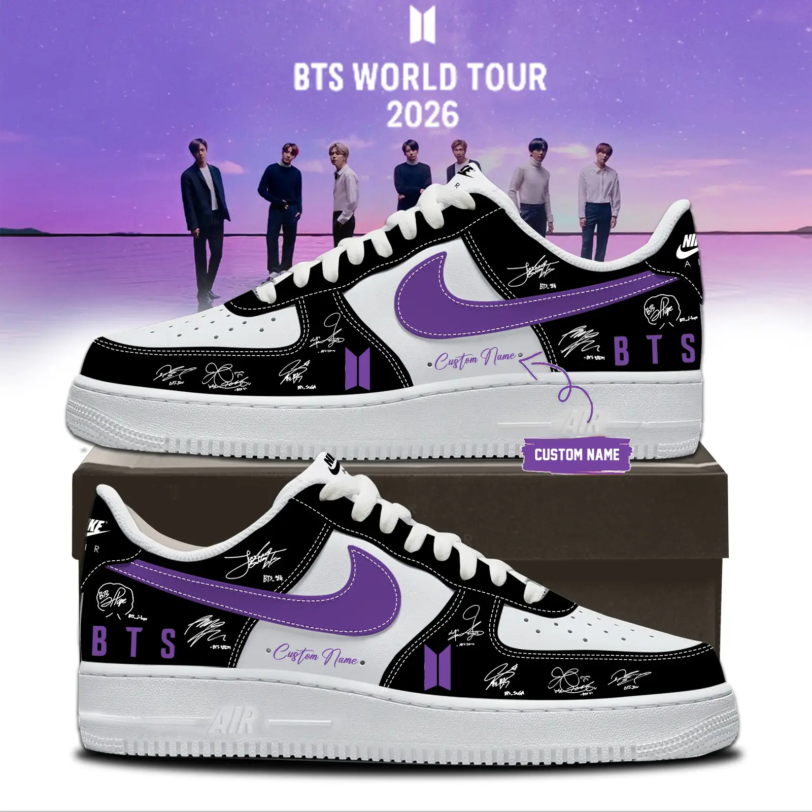 Custom BTS Signatures Shoes Arirang Tour 2026 BTS Sneakers Bangtan Kpop Gear Gift