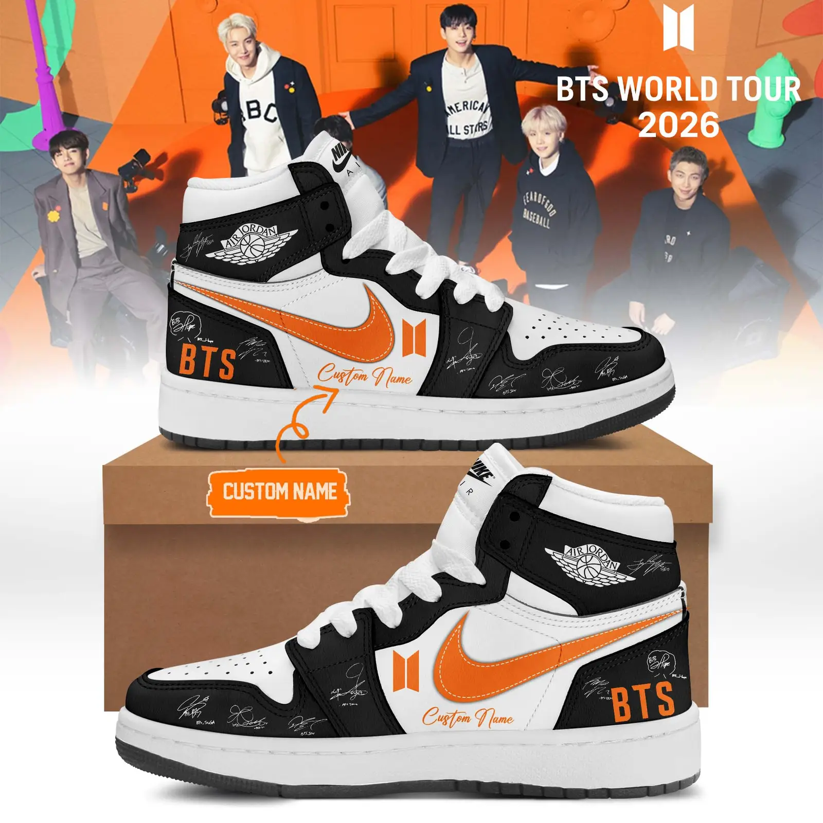 Custom BTS Signatures Shoes BTS Arirang Tour 2026 Sneakers Army Gear Gift