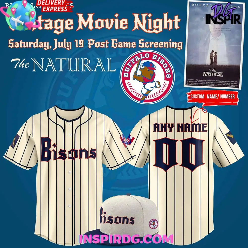 Custom Buffalo Bisons Jersey – Personalized Name/Number – Perfect For Movie Night Fans!