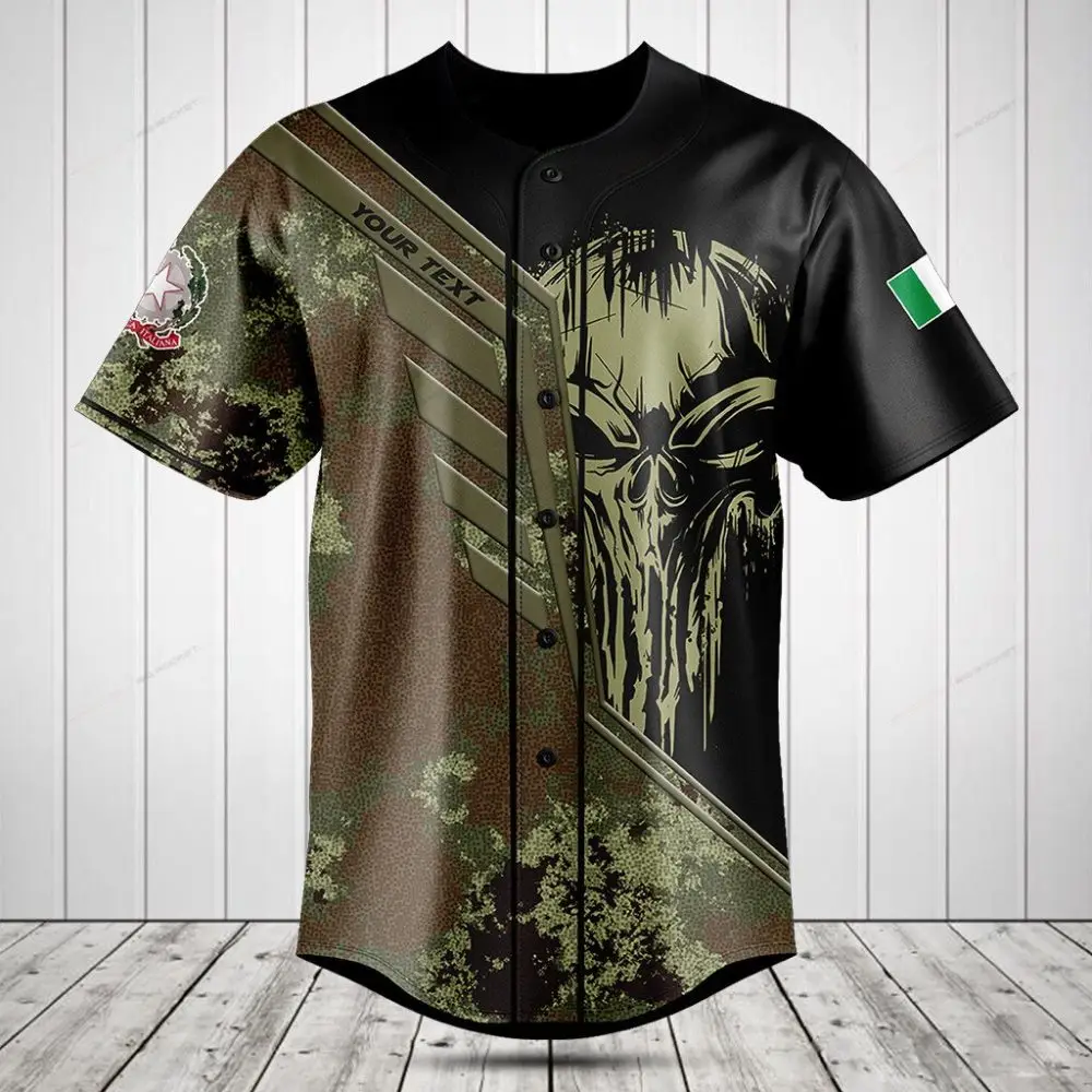 Custom Camo Skull Baseball Jersey – Personalized Sportswear For Men & Women