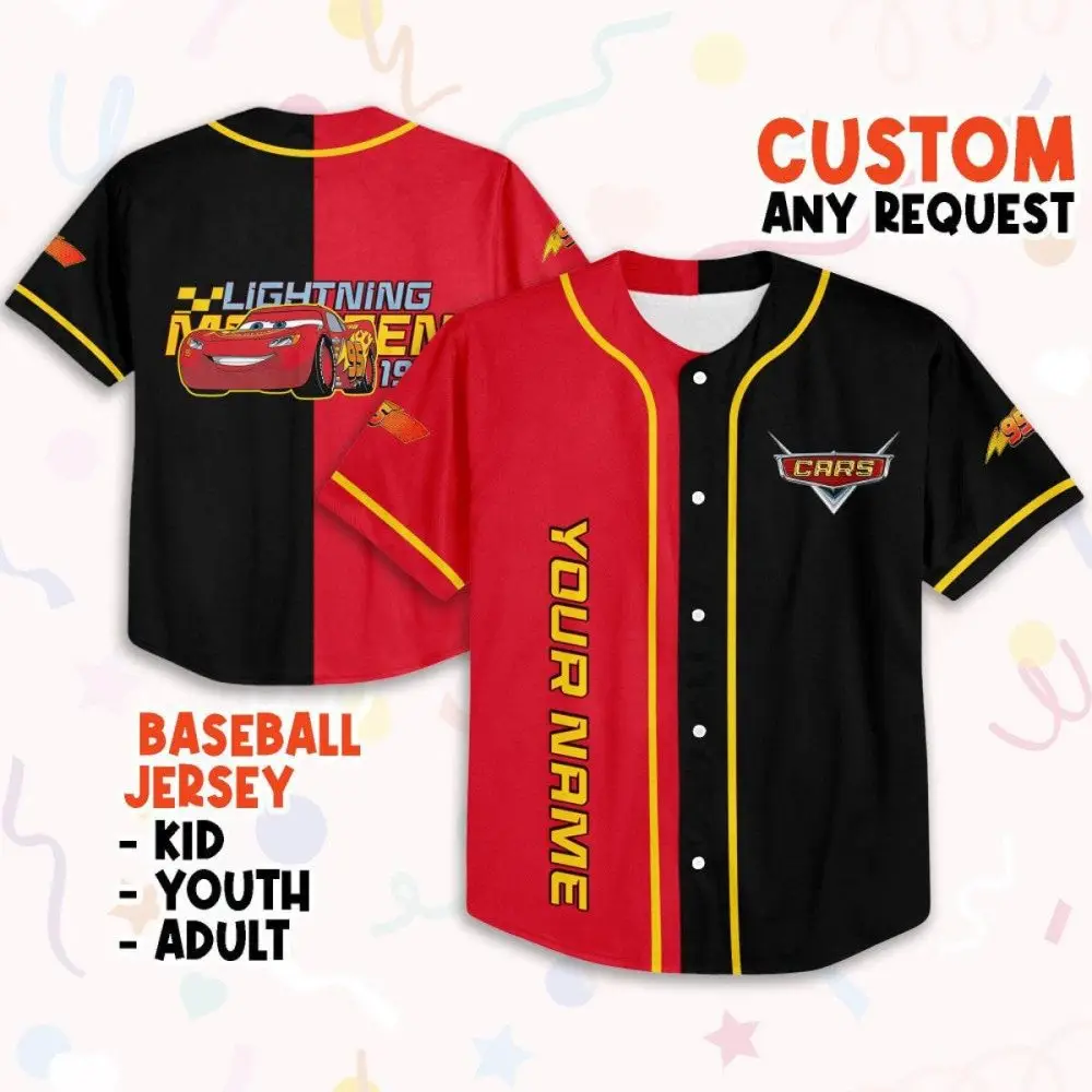 Custom Cars Baseball Jersey For Kids, Youth & Adults – Personalize Your Name