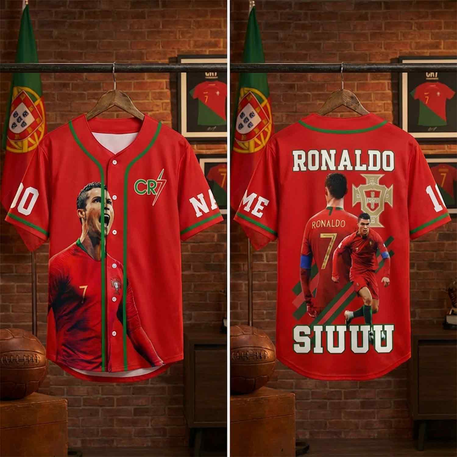 Custom Cr7 Soccer Jersey - Personalize Name & Number - Portugal Fan Shirt