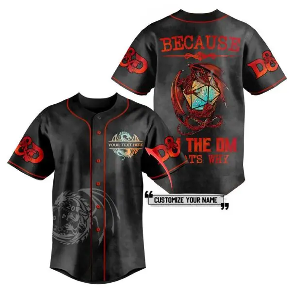 Custom D&D Dragon Jersey - Personalize Your Name , Perfect Gift For Dungeon Masters Custom D&D Dragon Jersey - Personalize Your Name , Perfect Gift For Dungeon Masters - Image 1