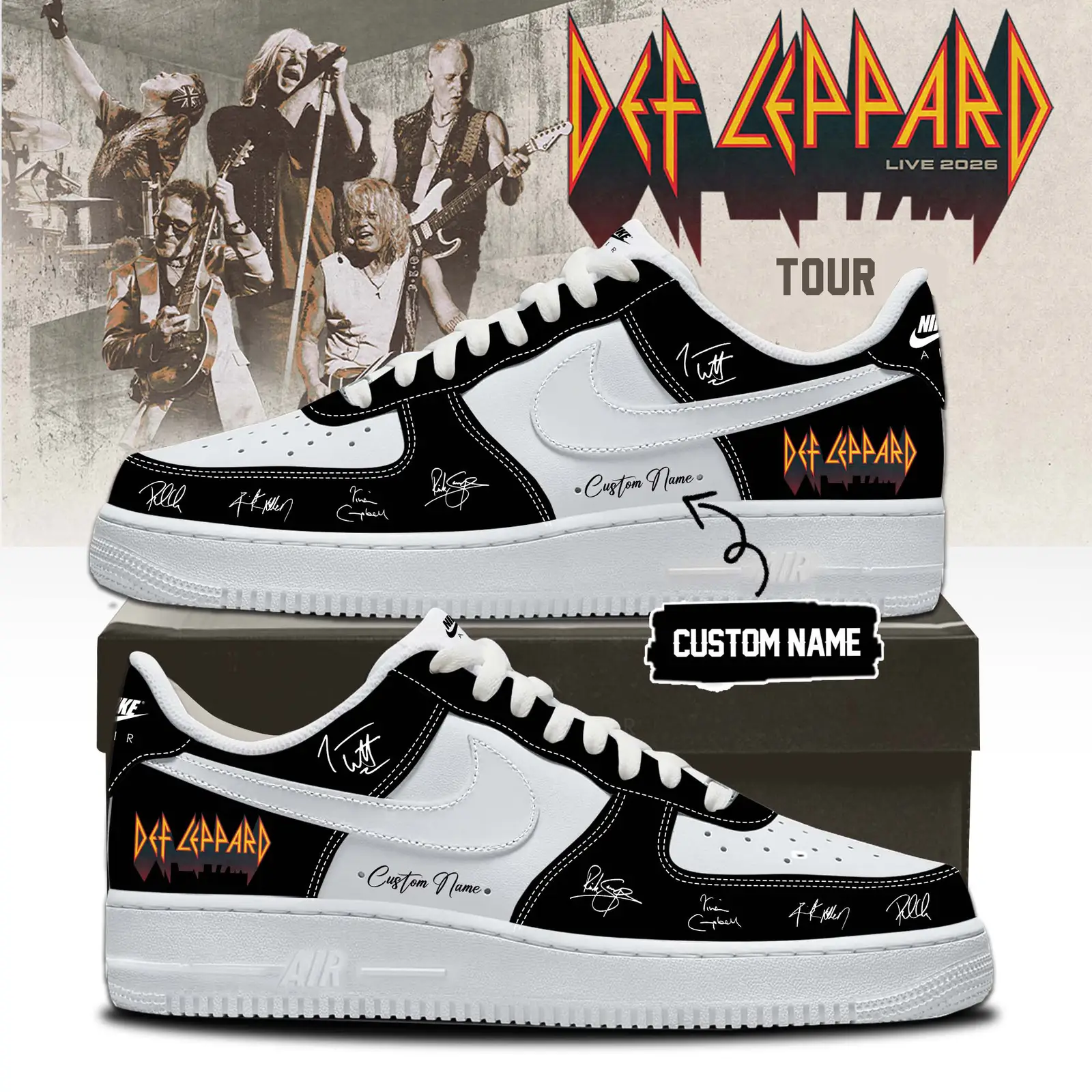 Custom Def Leppard Live 2026 Tour Signature Shoes Def Leppard Concert Fan Gift