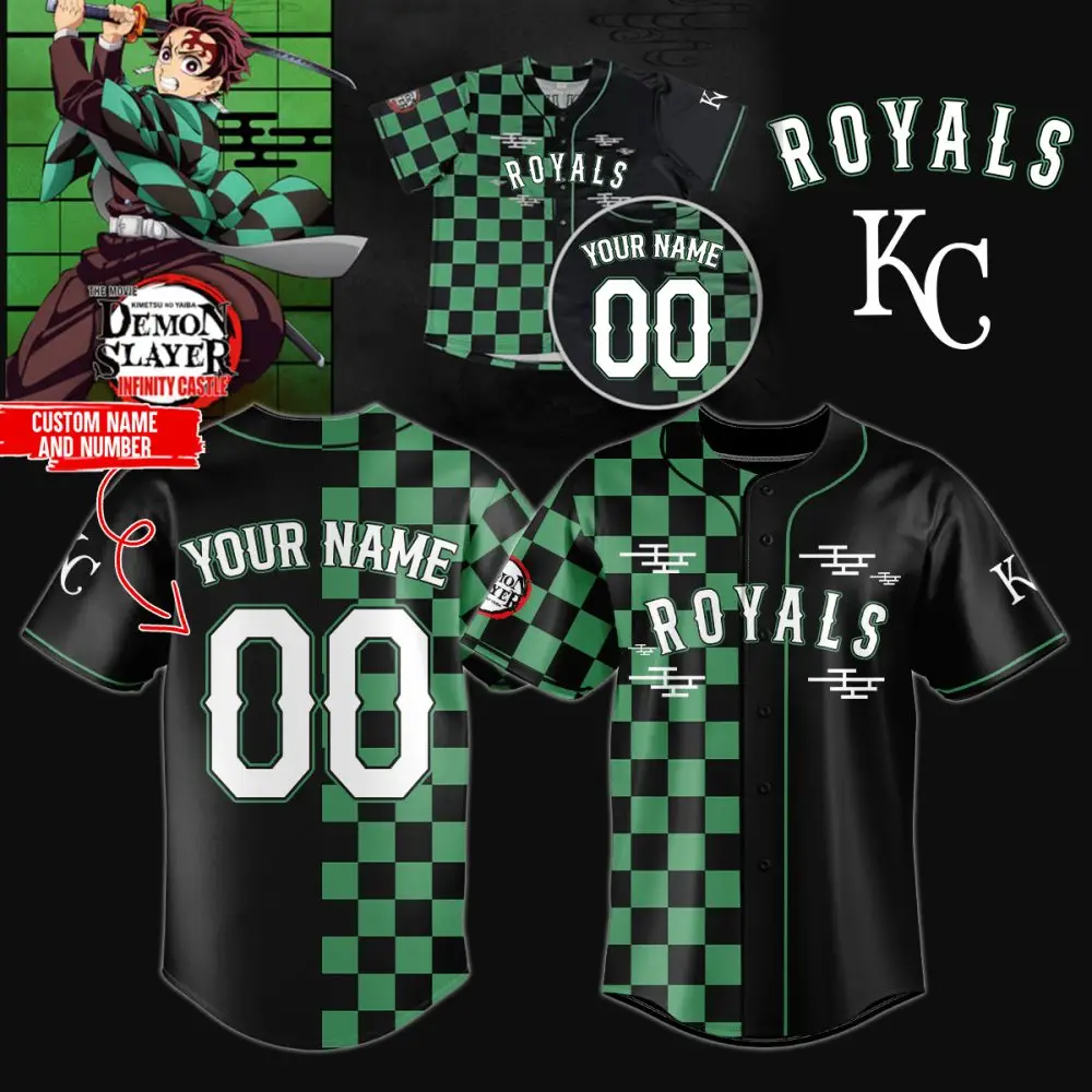 Custom Demon Slayer Baseball Jersey - Personalize Your Name & Number - Perfect Gift!