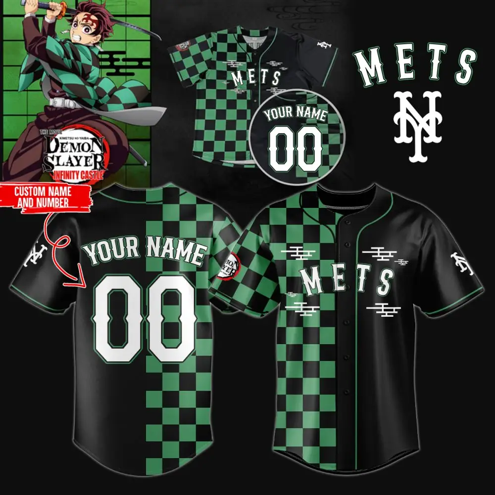 Custom Demon Slayer Mets Jersey - Personalize Name & Number - Anime Fans