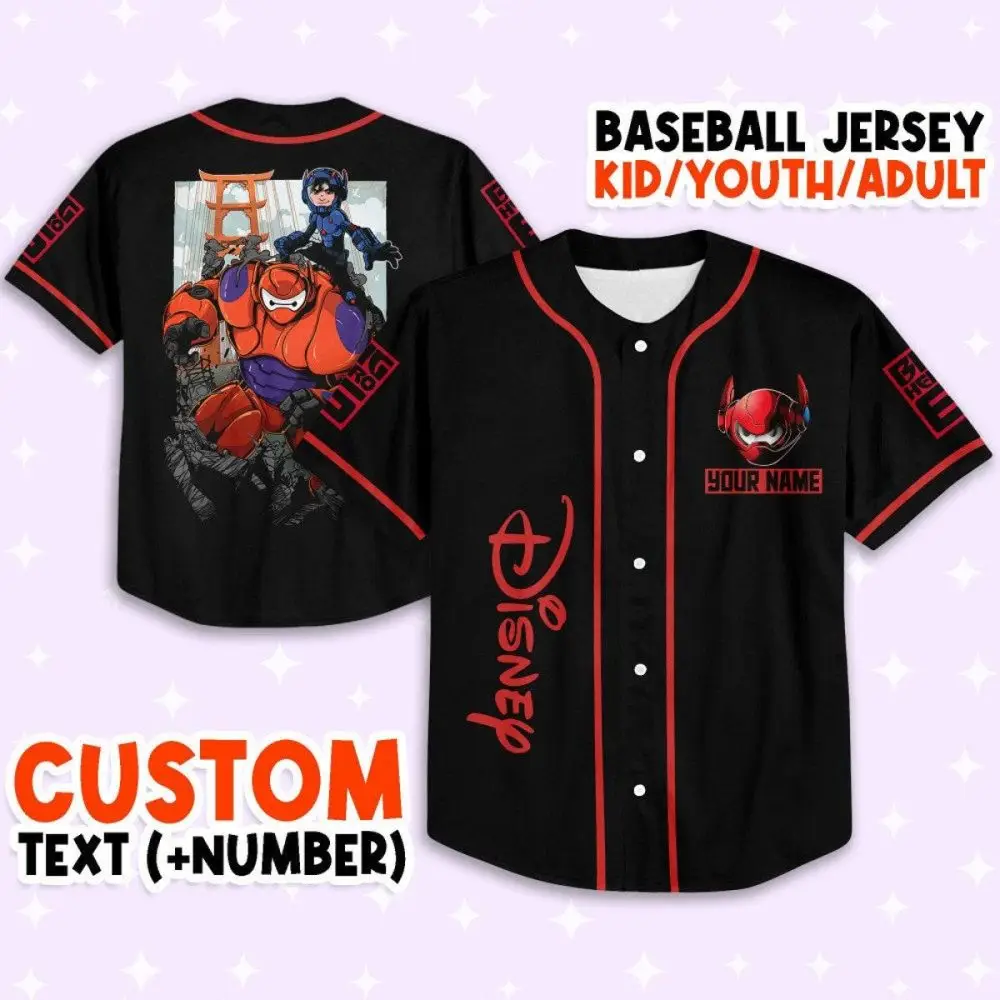 Custom Disney Baseball Jersey – Big Hero 6 Design For Kids/Adults, Add Your Name & Number! Custom Disney Baseball Jersey – Big Hero 6 Design For Kids/Adults, Add Your Name & Number! - Image 1