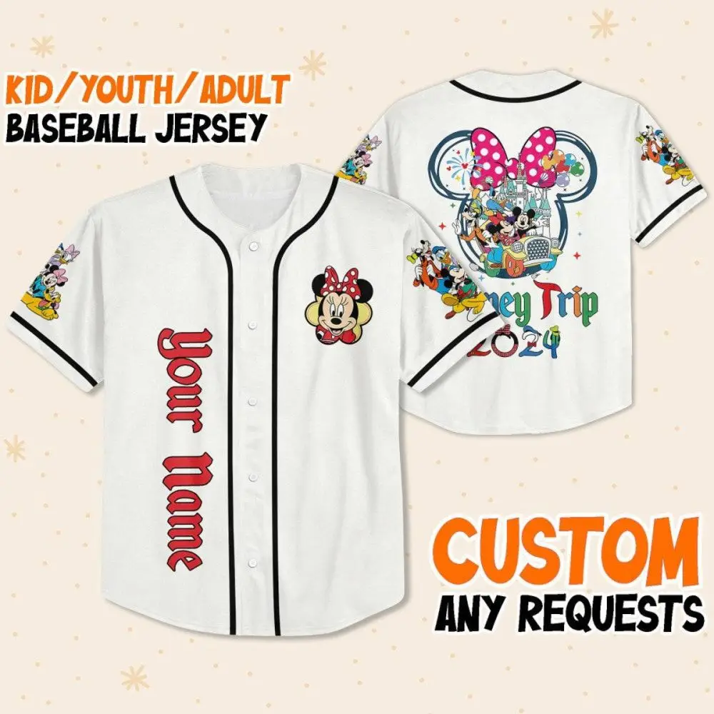 Custom Disney Baseball Jersey For Kids/Adults – Personalized Trip 2024 Design