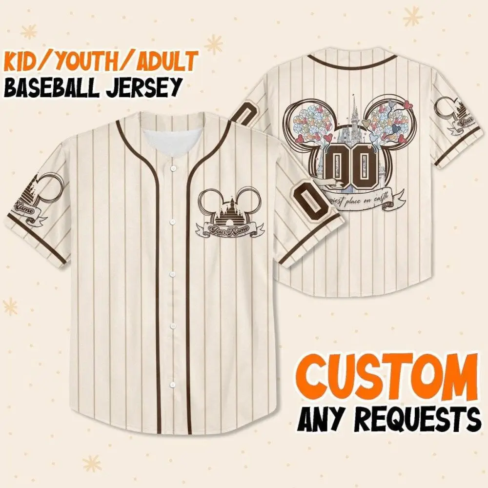 Custom Disney-Inspired Baseball Jersey - Kids/Youth/Adult Sizes – Personalize Your Style!