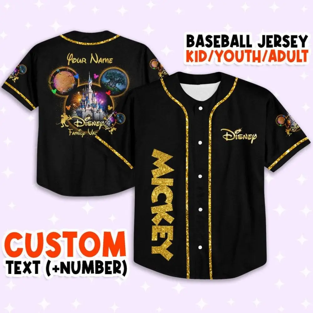 Custom Disney Mickey Baseball Jersey - Personalized Kids/Youth/Adult Sizes