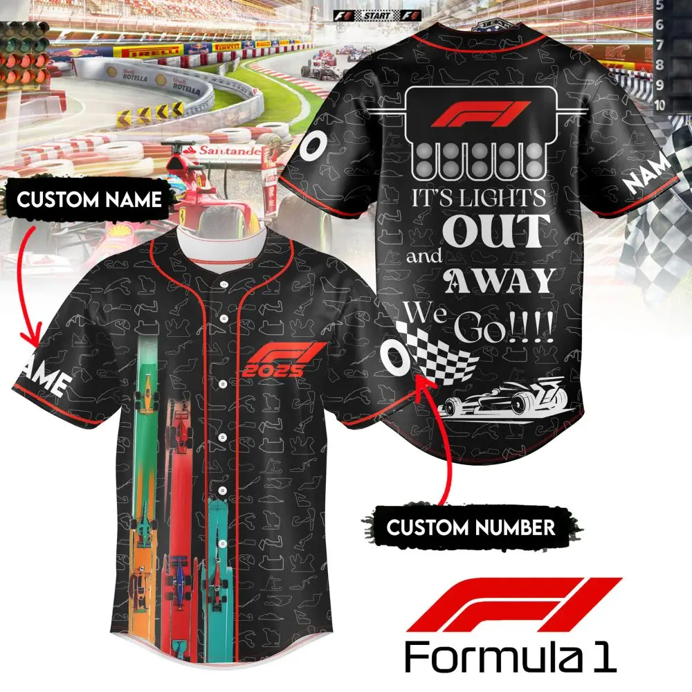 Custom F1 Racing Shirt 2025 – Personalized Name & Number, Perfect For Formula 1 Fans!