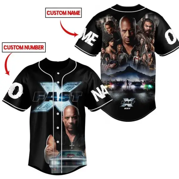 Custom Fast X Jersey – Personalized Name & Number, Movie-Themed Design