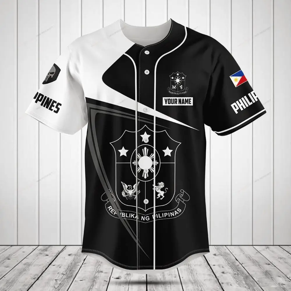 Custom Filipino Flag Baseball Jersey - Personalized Name, Stylish Design, Premium Quality