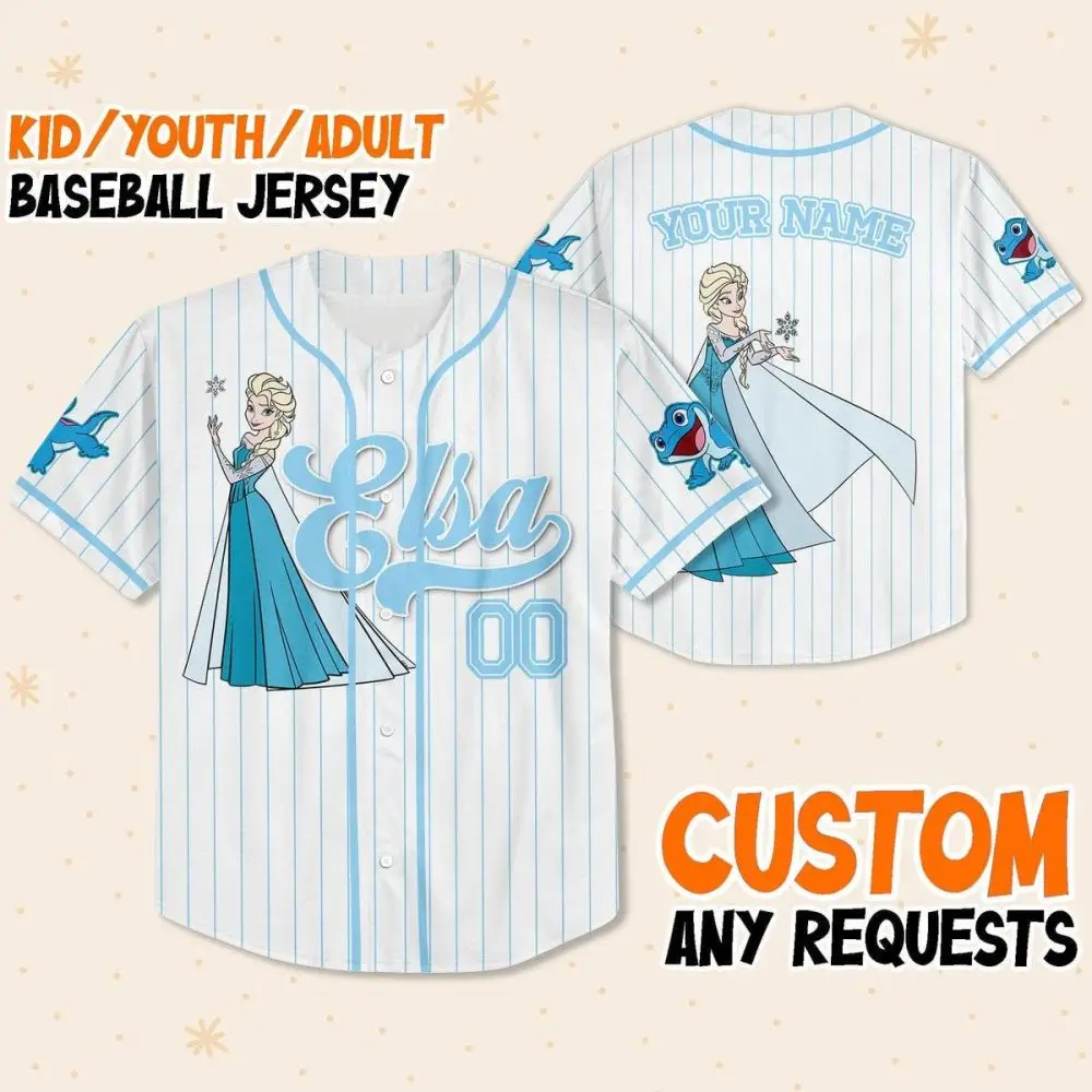Custom Frozen Baseball Jersey For Kids/Adults - Personalized Name & Design!