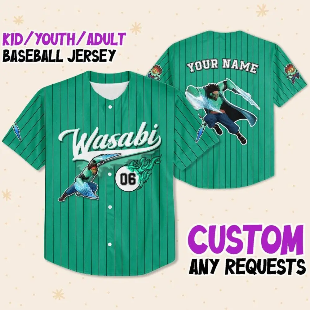 Custom Green Baseball Jersey - Personalized Design For Kids, Youth & Adults - Unique Gift! Custom Green Baseball Jersey - Personalized Design For Kids, Youth & Adults - Unique Gift! - Image 1