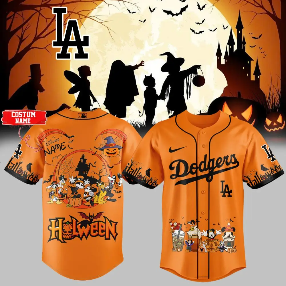 Custom Halloween Dodgers Jersey - Personalized Disney Design For Spooky Fun!