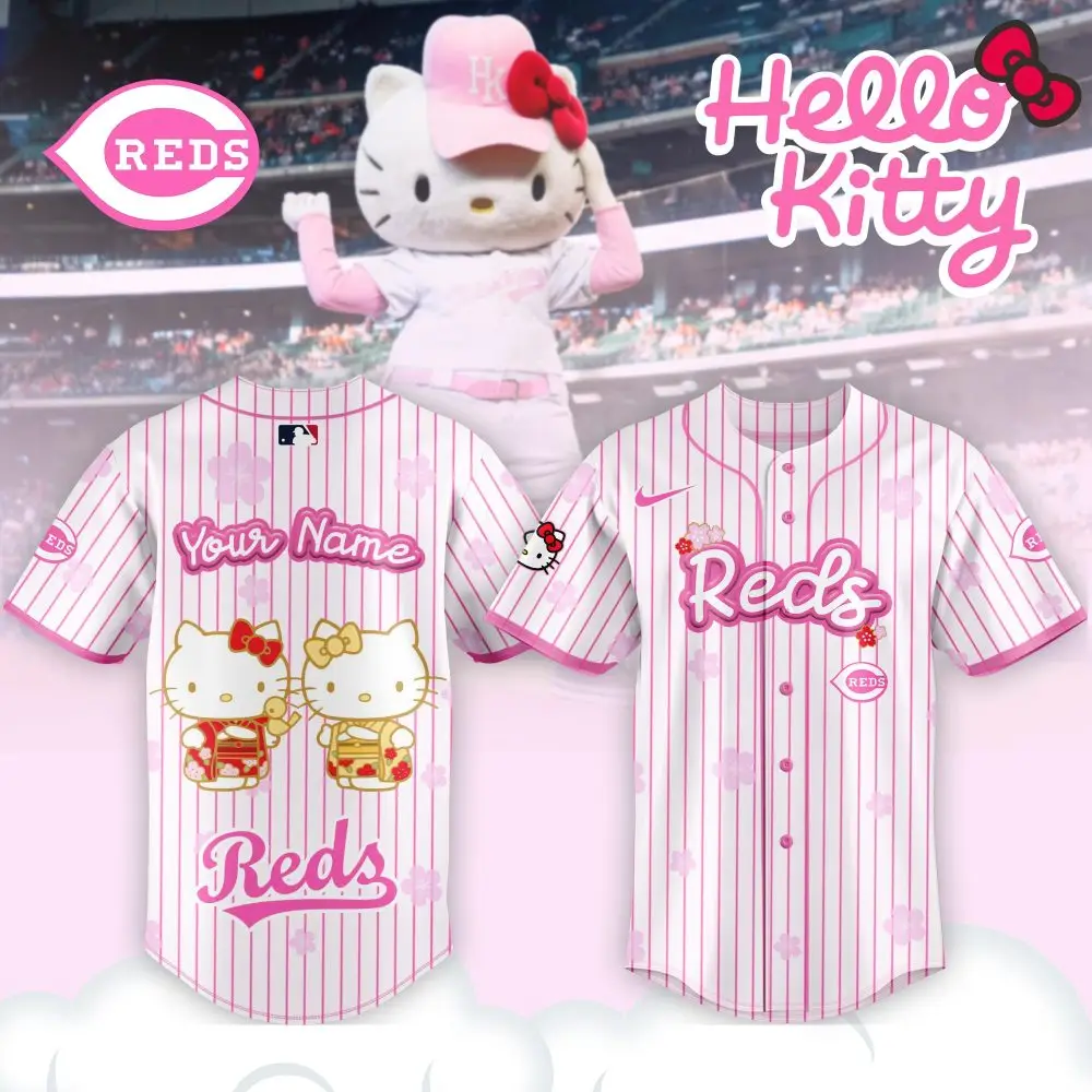 Custom Hello Kitty Reds Jersey – Personalized Mlb Fan Gear For Kids & Adults