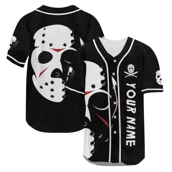 Custom Horror Baseball Jersey - Personalize With Your Name - Perfect For Halloween Fans