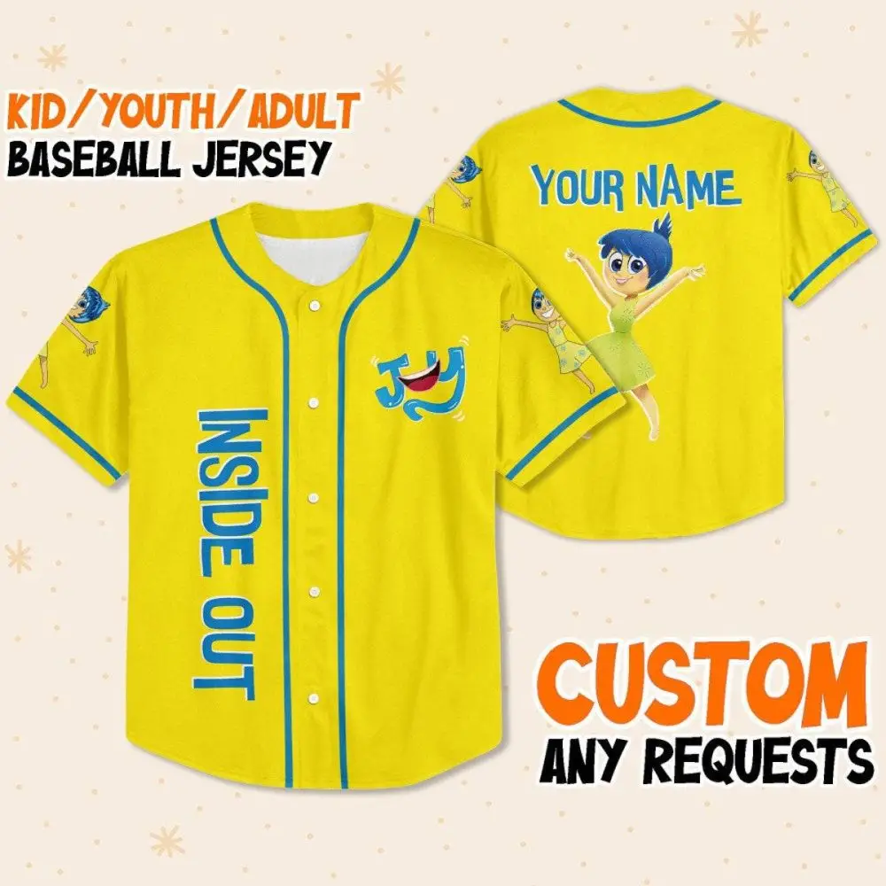 Custom Inside Out Baseball Jersey – Personalized Kids/Youth/Adult Sizes