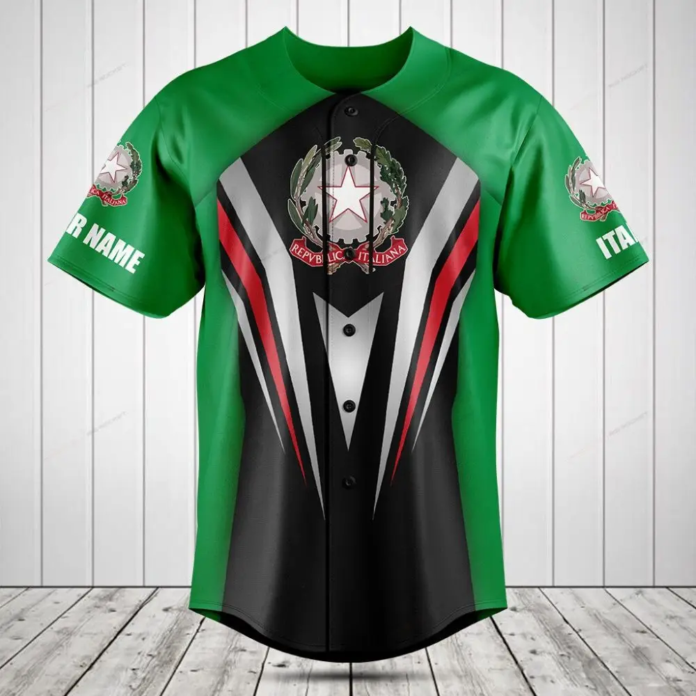 Custom Italian Flag Baseball Jersey – Personalized Team Sportswear