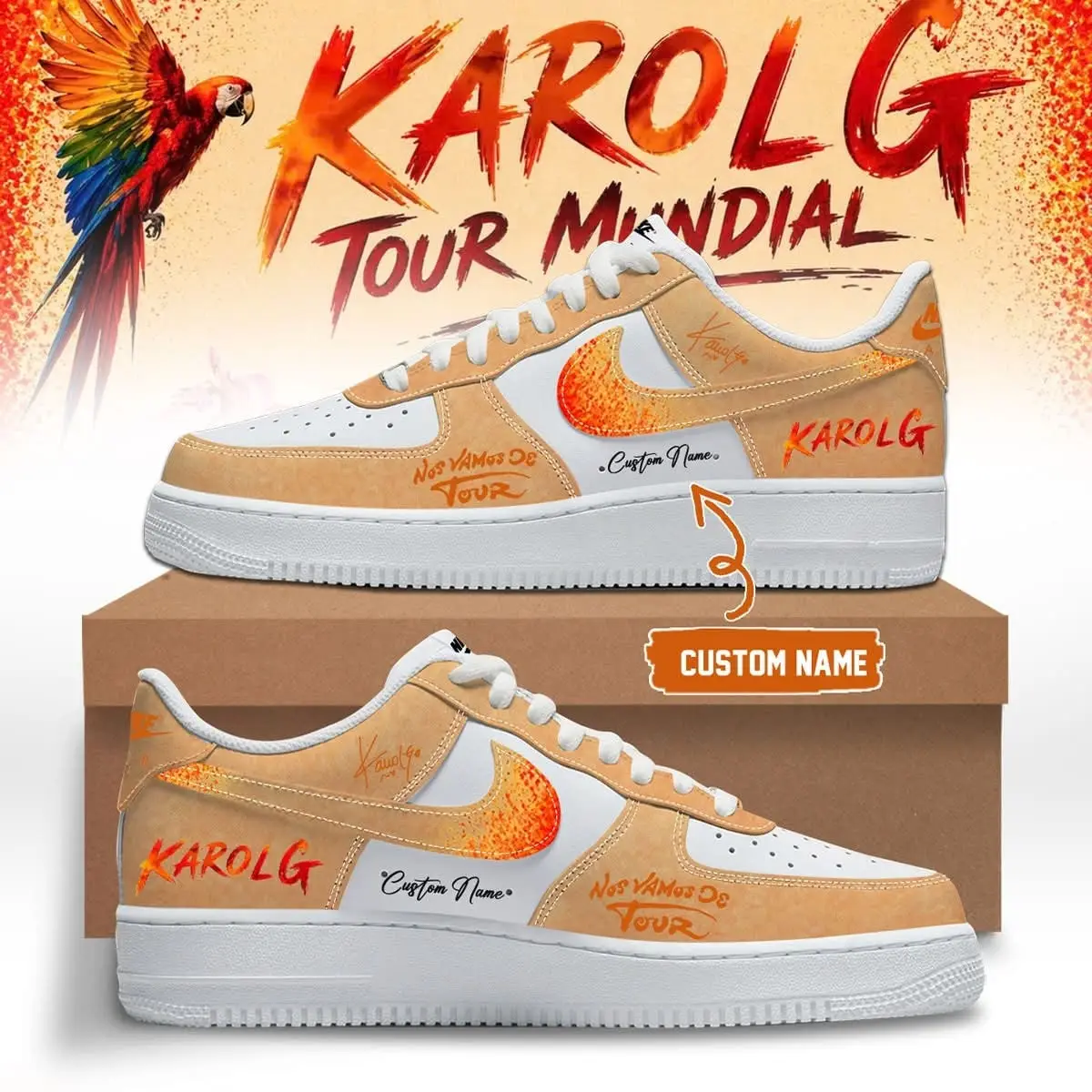 Custom Karol G Merch Nos Vamos de Tour 2026 Air Force 1 Shoes Concert Fans Sneaker Gift For Him