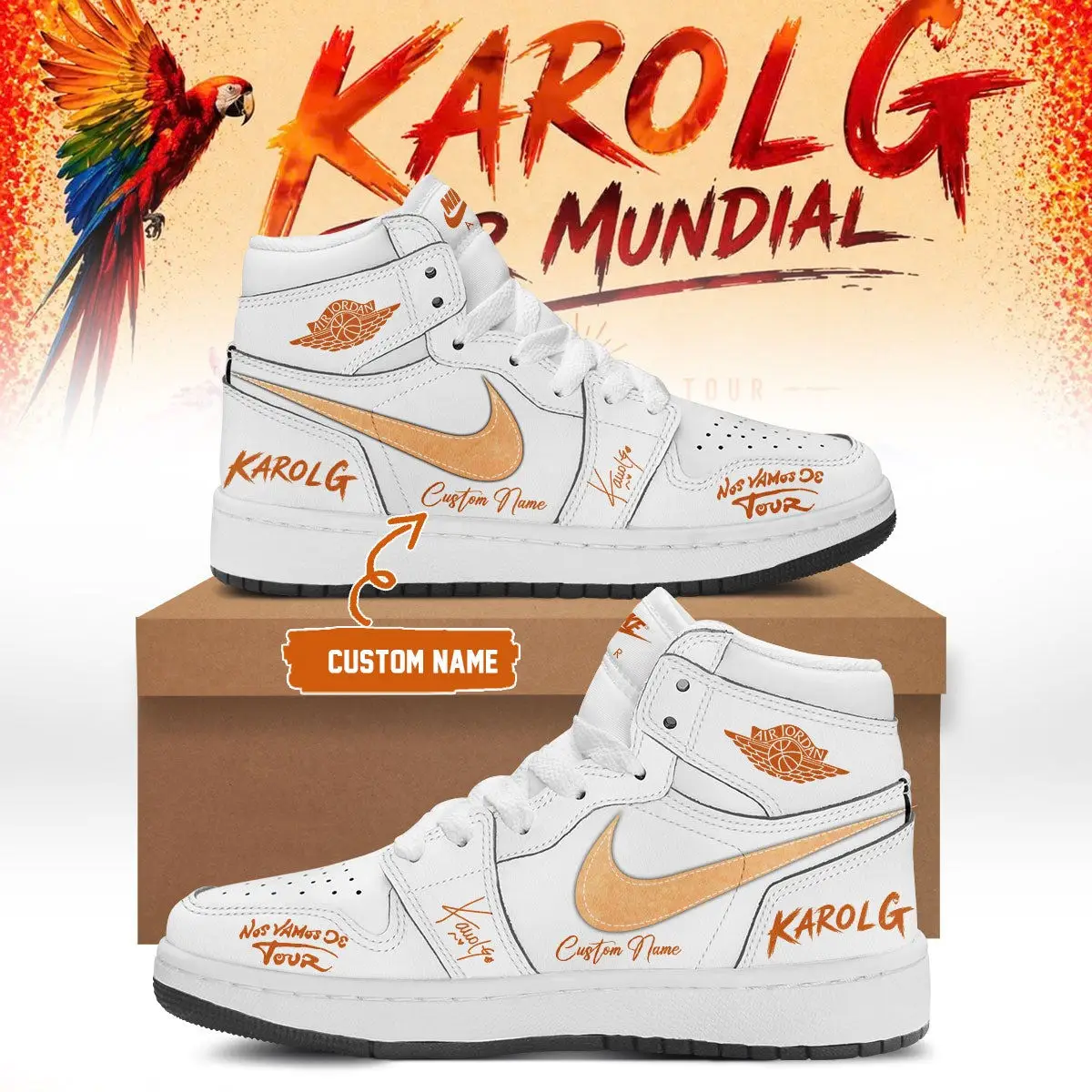 Custom Karol G Nos Vamos De Tour Sneakers Karol G Concert Merch Gift For Sister