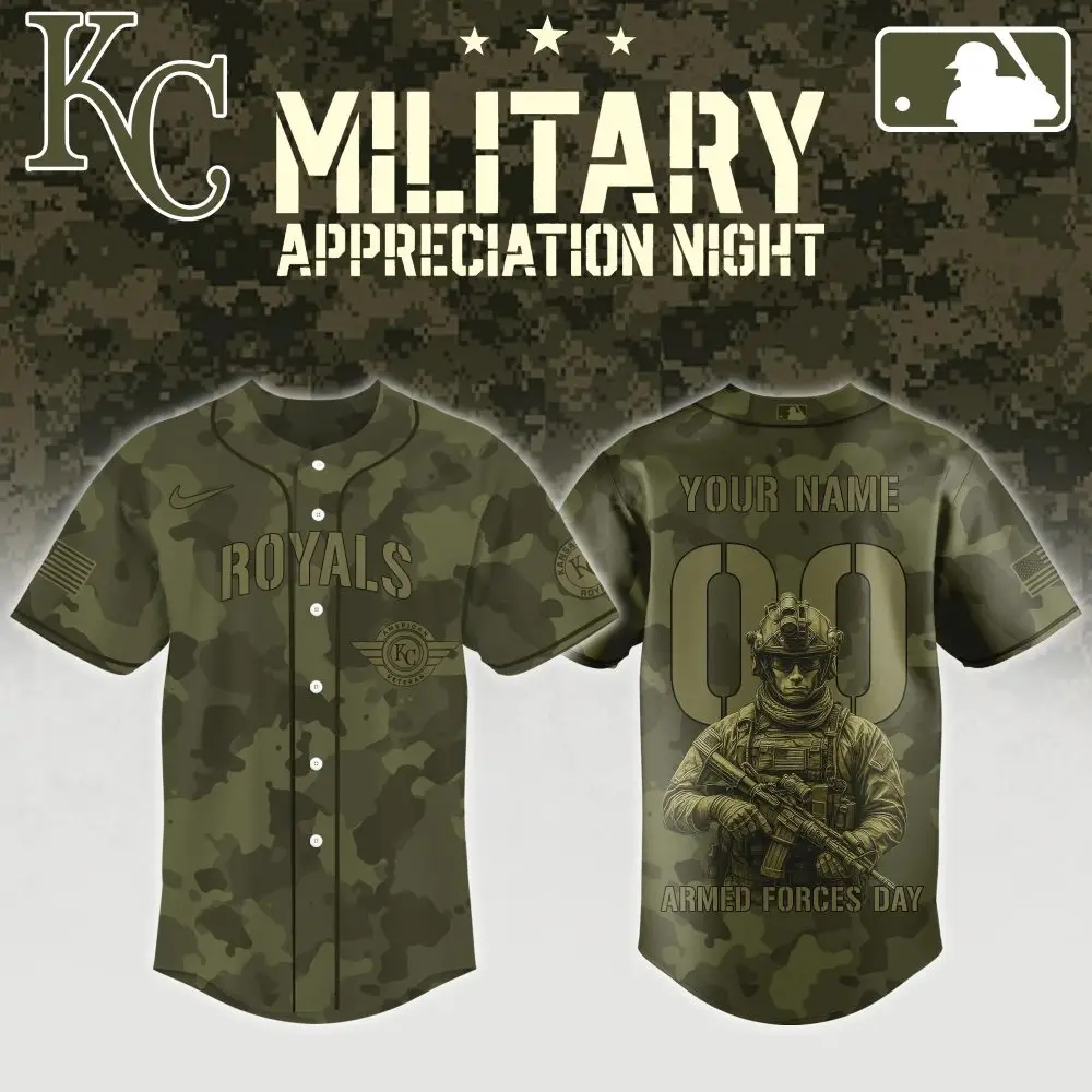 Custom Kc Royals Camo Jersey - Military Appreciation Night Edition
