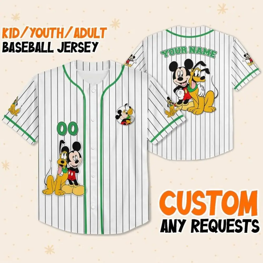 Custom Kids/Youth/Adult Baseball Jersey – Personalized Cartoon Design, Any Request!