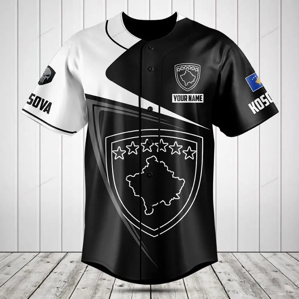 Custom Kosovo Baseball Jersey – Personalized Name & Flag Design, Unisex Sportswear