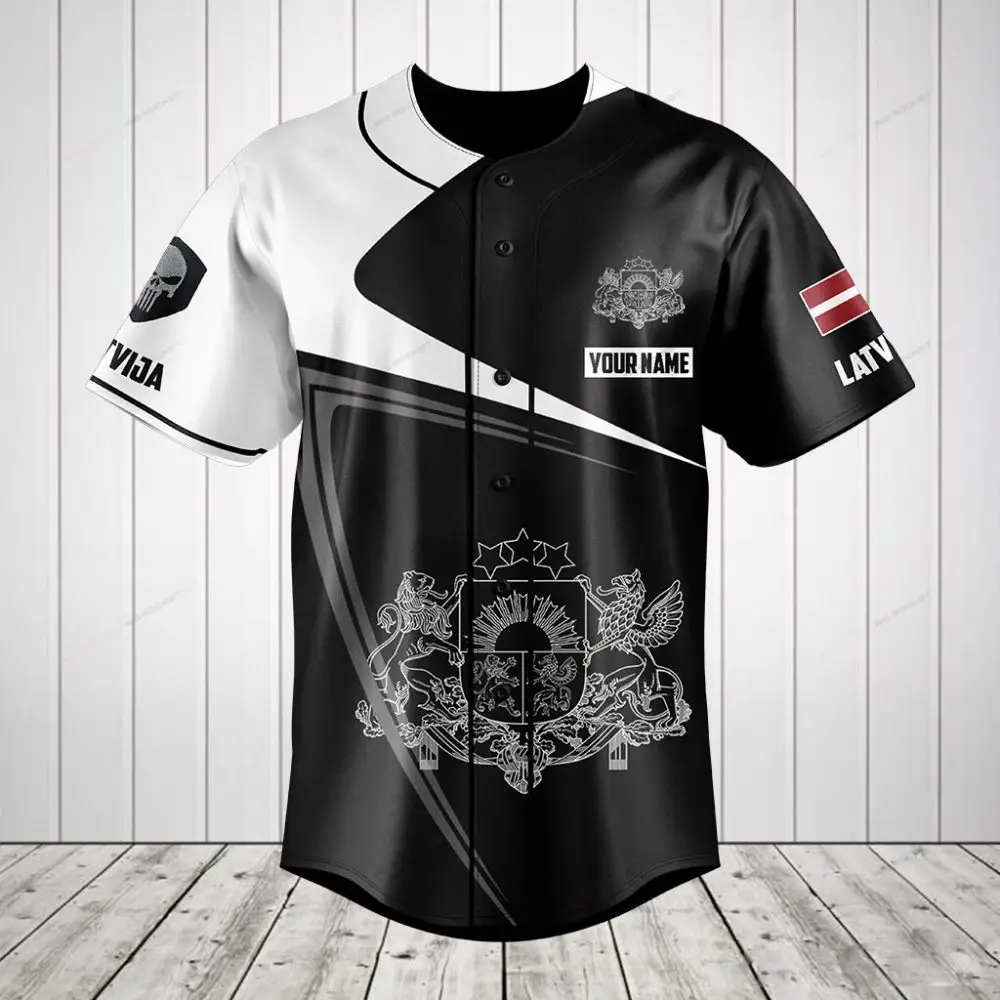 Custom Latvian Baseball Jersey – Personalized Name & Flag Design For Sports Fans