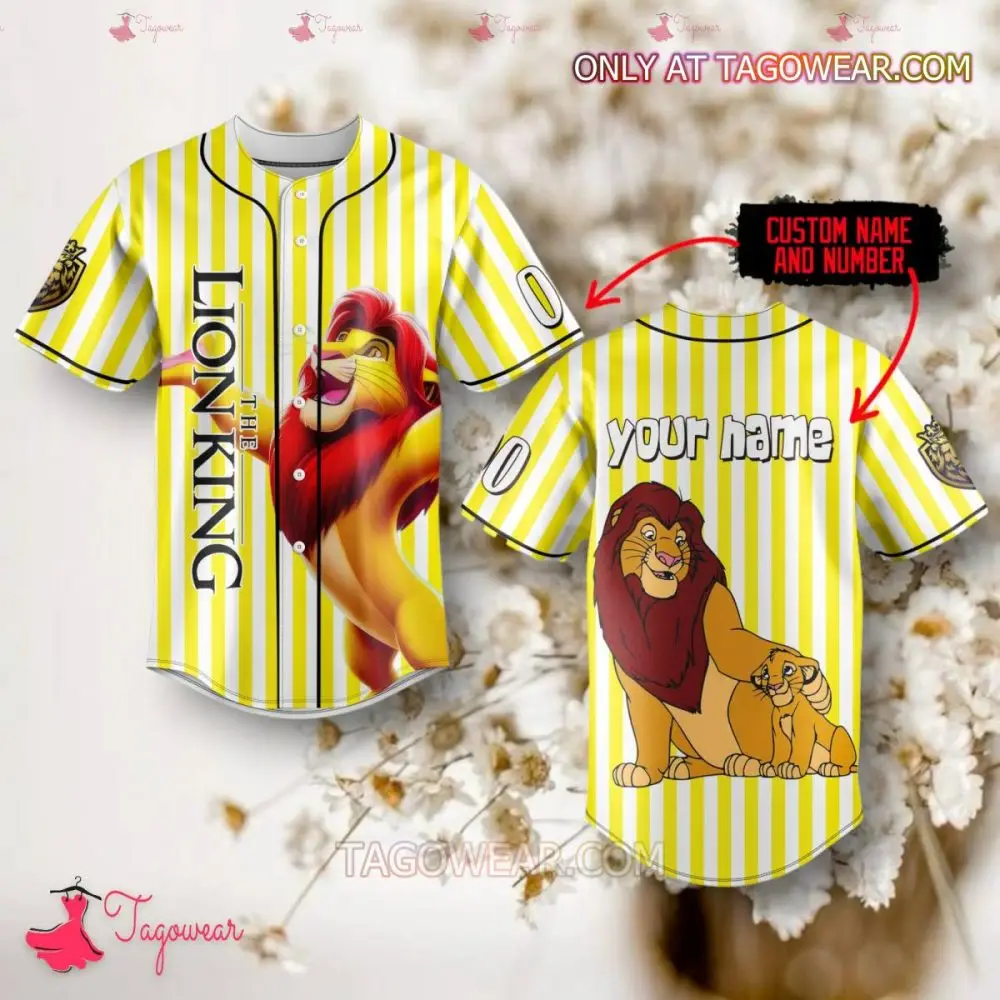 Custom Lion King Baseball Jersey - Personalize With Name & Number - Perfect Gift!