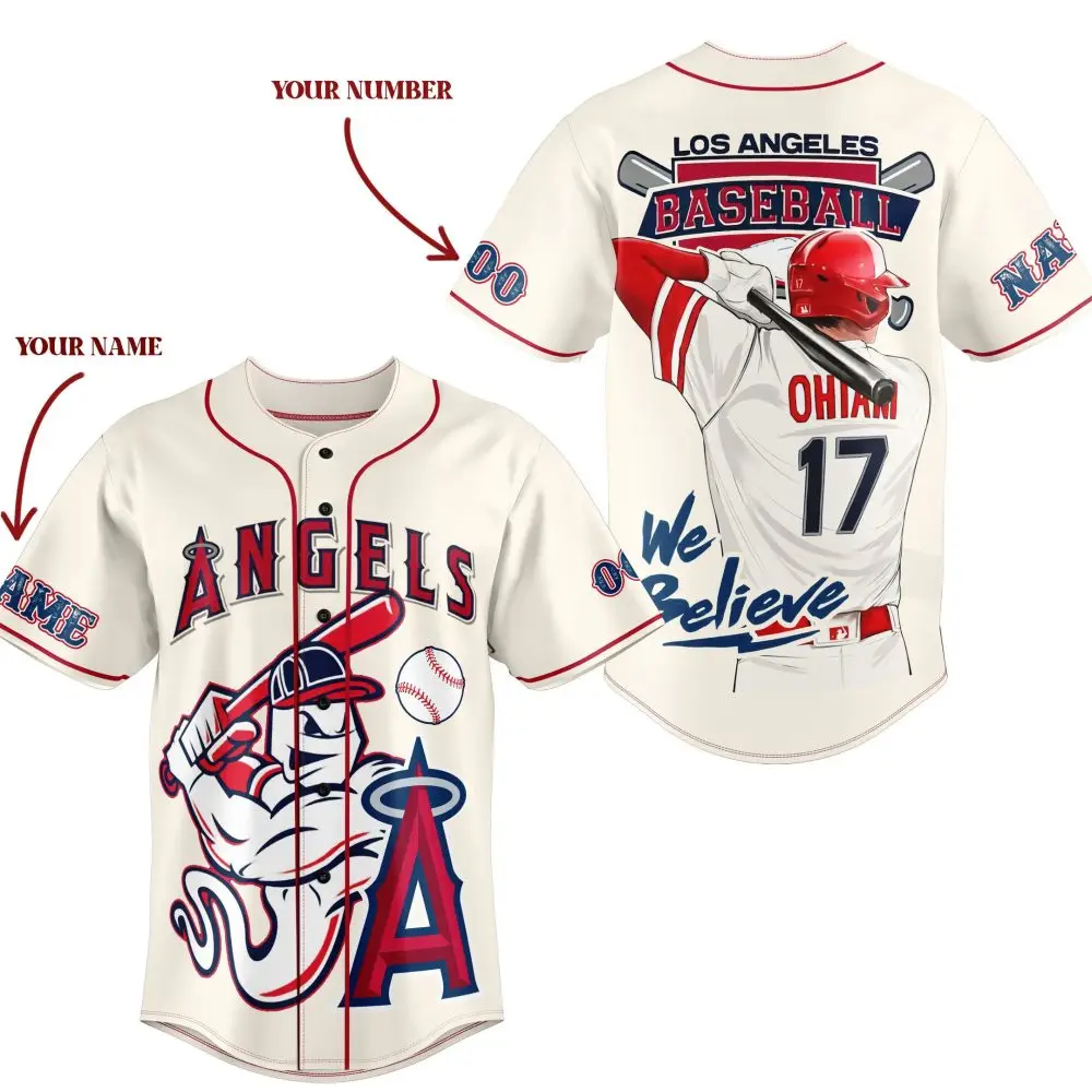Custom Los Angeles Angels Baseball Jersey – Personalize With Name & Number Custom Los Angeles Angels Baseball Jersey – Personalize With Name & Number - Image 1