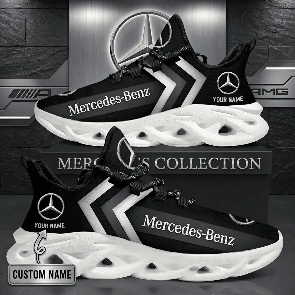 Custom Mercedes 100th Anniversary Sneaker Mercedes-Benz Logo Shoes Gift For Car Lovers